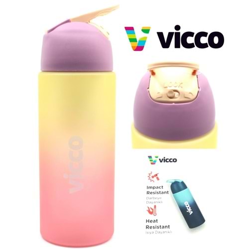 Vicco Su Matarası Kilitli Kapak Tritan Quick Matara Suluk 500 ML