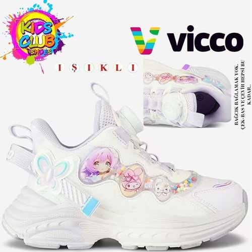 Vicco Bandi Akıllı Bağcıklı Işıklı Ortopedik Çocuk Spor Ayakkabı