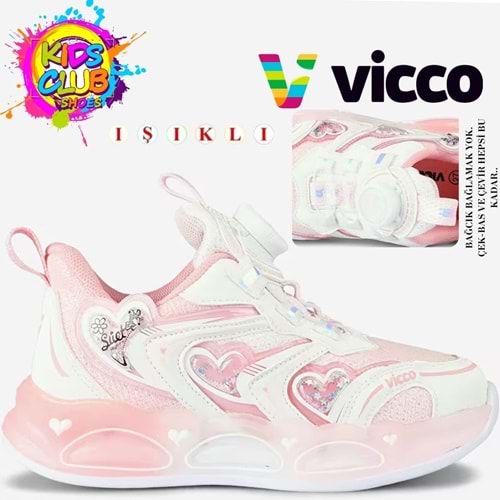 Vicco Benetti Akıllı Bağcıklı Işıklı Ortopedik Çocuk Spor Ayakkabı