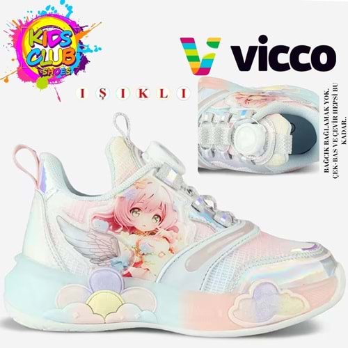 Vicco Yusi Akıllı Bağcıklı Işıklı Ortopedik Çocuk Spor Ayakkabı