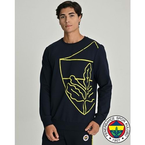 Fenerbahçe S.K. 25/26 Sezon Tribün All Over Baskı Logolu Erkek Sweatshirt