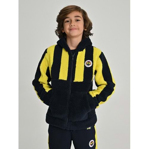 Fenerbahçe S.K. 25/26 Tribün Çubuklu Peluş Mont Çocuk Sweatshirt