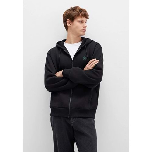 Mavi 066979-900 Mühür Logo Nakışlı Ceket Kapüşonlu Fermuarlı Erkek Sweatshirt