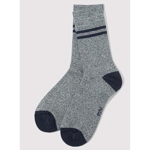 Mavi Şerit Baskılı Unisex Çorap