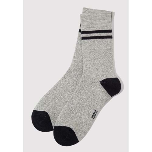 Mavi Şerit Baskılı Unisex Çorap