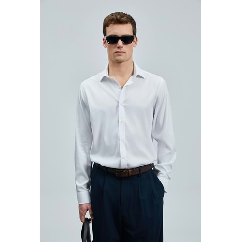 Lufian 111010636 Next Lyocell Karışımlı Gömlek Regular Fit Erkek Gömlek