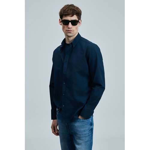 Lufian 111010637 Ellery Erkek Basic Gömlek Regular Fit Beyaz Erkek Gömlek