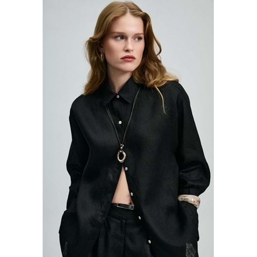 Lufian 121010016 Barrı Keten Gömlek Kadın Gömlek