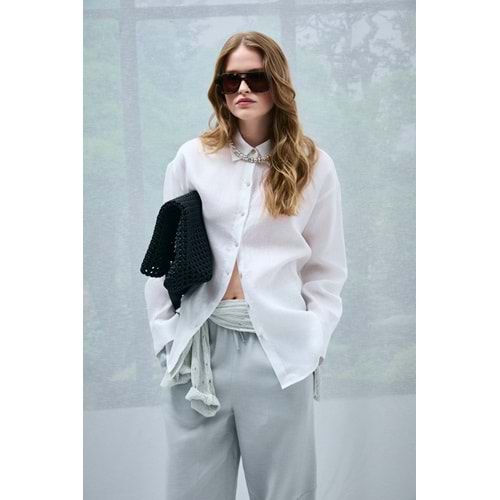 Lufian 121010016 Barrı Keten Gömlek Kadın Gömlek