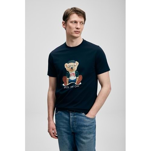Lufian 111020305 Teddy Modern Grafik T- Shirt Erkek T-Shirt