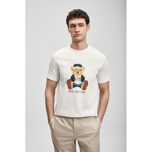 Lufian 111020305 Teddy Modern Grafik T- Shirt Erkek T-Shirt