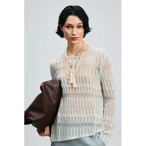 Lufian 121090043 Lace Kadın Örme T-Shirt Kadın Tişört