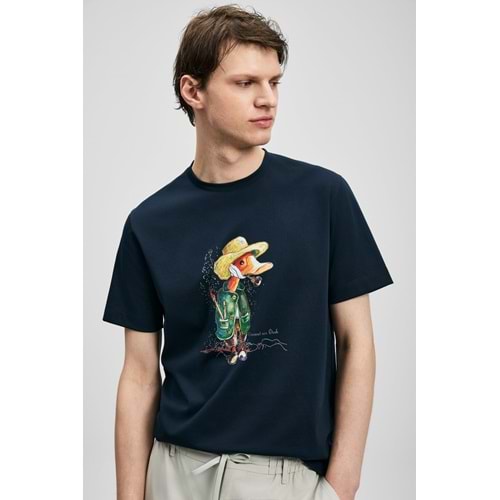 Lufian 111020292 Duck Modern Grafik T-Shirt Erkek Tişort