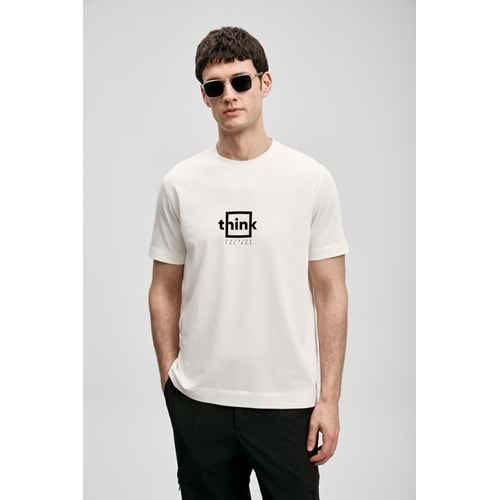 Lufian 111020310 Thınk Modern Grafik T- Shirt Tişört Erkek Tişort