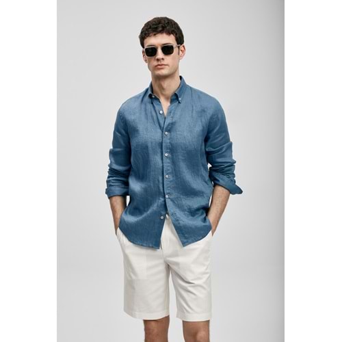 Lufian 111010654 Pitaya Erkek Keten Gömlek Comfort Fit Erkek Gömlek