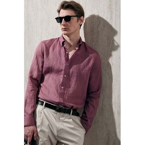 Lufian 111010654 Pitaya Erkek Keten Gömlek Comfort Fit Erkek Gömlek