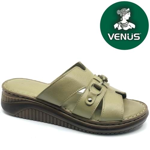 Venüs Roz Hakiki Deri Kadın Terlik
