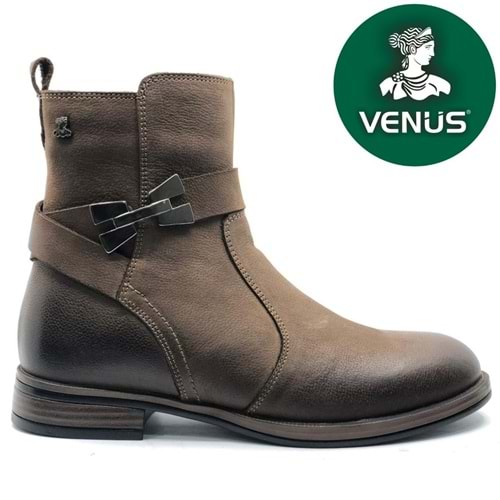 Venüs Kay Hakiki Deri Düz Kaymaz Taban Ortopedik Kadın Bot