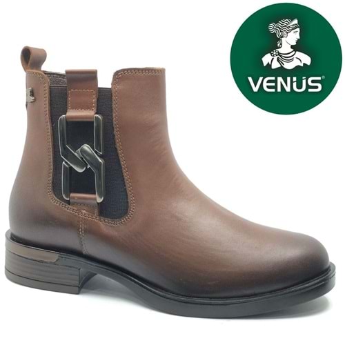 Venüs Apricus Hakiki Deri Düz Kaymaz Taban Ortopedik Kadın Bot