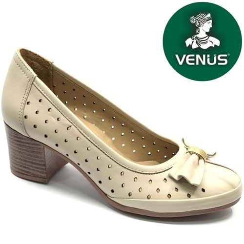 Venüs Scoop Hakiki Deri Kurdela Detaylı Kadın Topuklu Ayakkabı