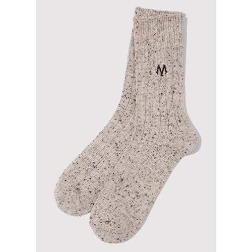 Mavi M Logo Nakışlı Unisex Çorap