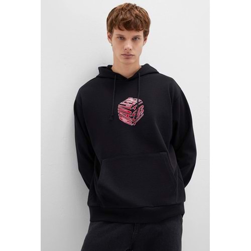 Mavi 0S10397 Baskılı Erkek Kapüşonlu Sweatshirt