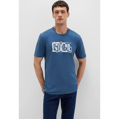 Mavi M0611789-90609 İstanbul Baskılı Tişört Erkek T-Shirt