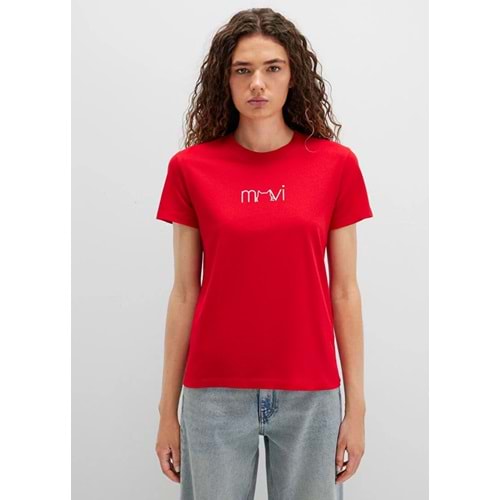 Mavi M1613387-82054 Kedi Baskılı T-Shirt Kadın Tişört