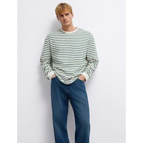 Mavi M0613157-71930 Çizgili Uzun Kollu Tişört Erkek T-Shirt