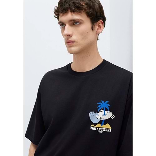 Mavi M0613288-900 Vinly Culture Club Baskılı Tişört Erkek T-Shirt