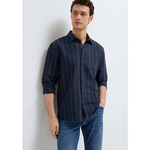 Mavi M0211979-91592 Keten Karışımlı Gömlek Regular Fit Erkek Gömlek