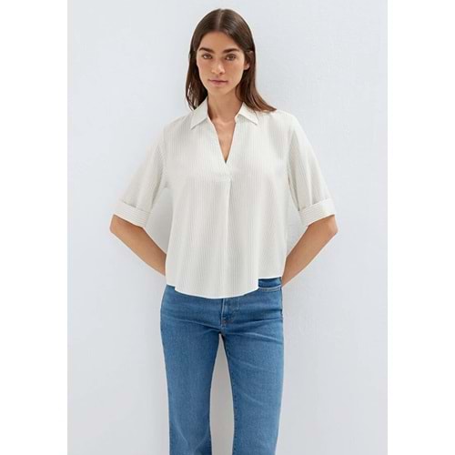 Mavi M1211612-80767 Çizgili T-Shirt Kadın Tişört