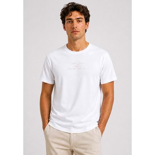 Mavi M0613674-620 Baskılı Beyaz Tişört Loose Fit Baskılı Tişört Erkek T-Shirt