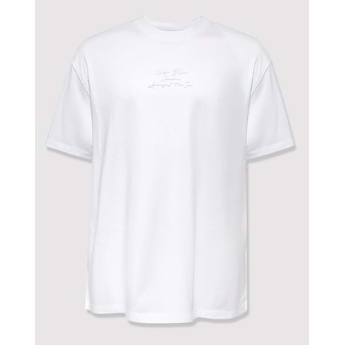 Mavi M0613674-620 Baskılı Beyaz Tişört Loose Fit Baskılı Tişört Erkek T-Shirt