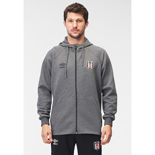Beşiktaş S.K. Bjk Umbro 25/26 Erkek Fermuarlı Kapüşonlu Sweatshirt