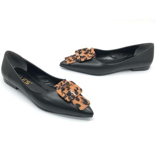 Feles Leopar Toka Detaylı Kadın Babet Ayakkabı
