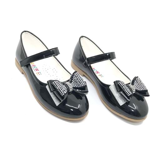 İremsu Kurdela Taş Detaylı Cırtlı Kız Çocuk Babet Ayakkabı