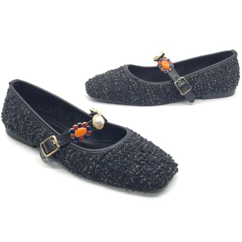 Feles İnci Toka Detaylı Kadın Babet Ayakkabı