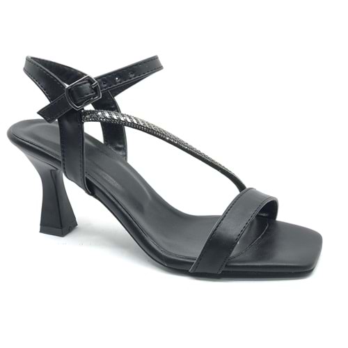 Mehtap Şerit Taş Detaylı Tek Bantlı Kadın Topuklu Abiye Ayakkabı