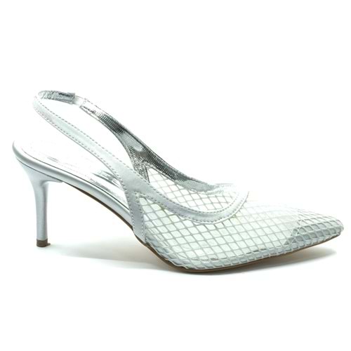 Feles İnce Topuklu Fileli Kadın Ayakkabı