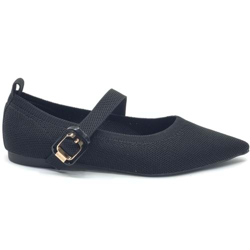 Feles Kemer Detaylı Sivri Burun Kadın Babet Ayakkabı