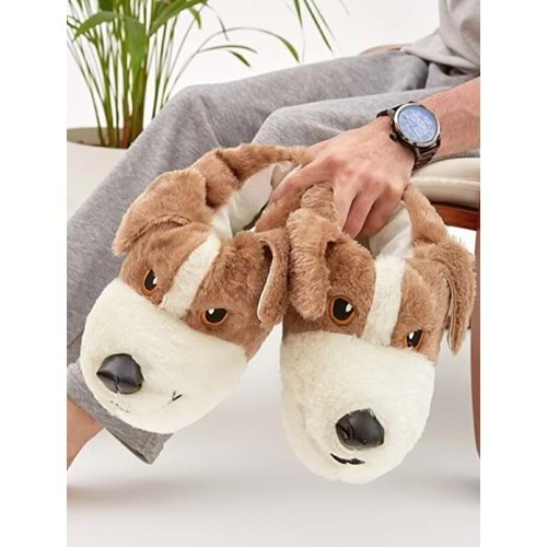 Kocamanlar Sevimli Köpek Figürlü Unisex Hayvanlı Panduf