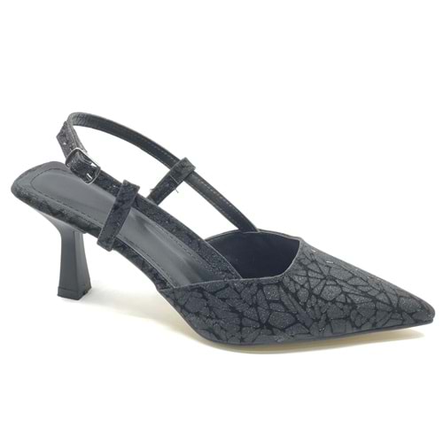 Mehtap Kırışık Arkası Açık Stiletto Kadın Topuklu Ayakkabı