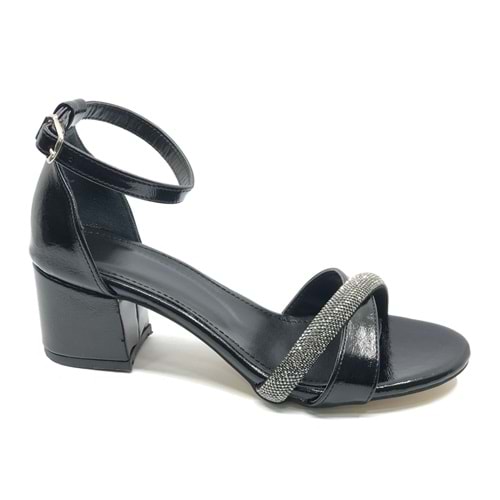 Mehtap Şerit Taşlı 4 cm Topuklu Kadın Abiye Ayakkabı