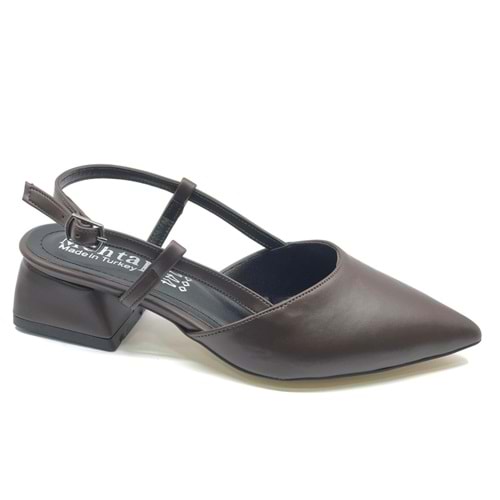 Mehtap Arkası Açık Fiyonk Detaylı Klasik Kadın Topuklu Ayakkabı