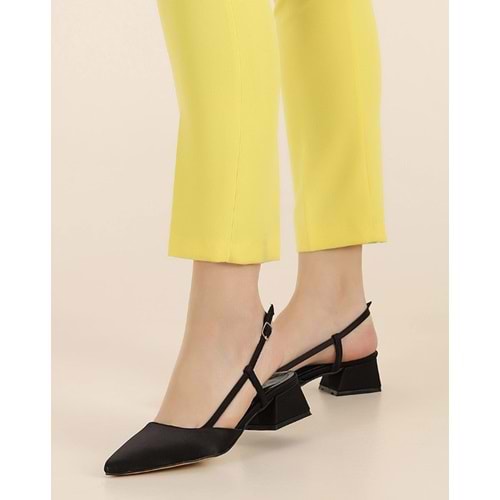 Mehtap Arkası Açık Fiyonk Detaylı Klasik Kadın Topuklu Ayakkabı