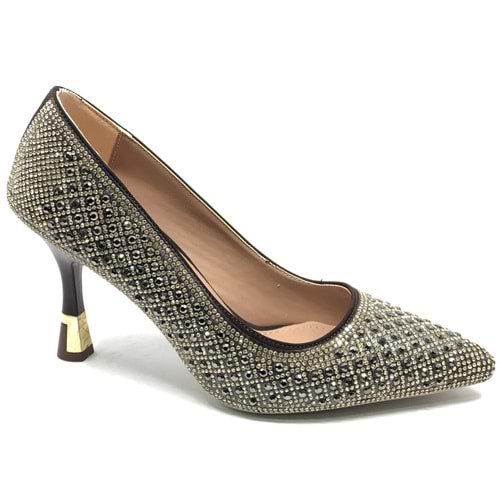 Feles İnci Taş Detaylı Gelinlik Ayakkabısı Kadın Sitiletto