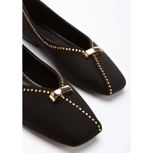 Feles Sarı Toka Detaylı Kadın Babet Ayakkabı