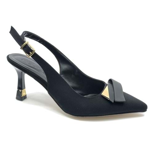 Feles Toka Detaylı Arkası Açık Stiletto Topuklu Kadın Ayakkabı
