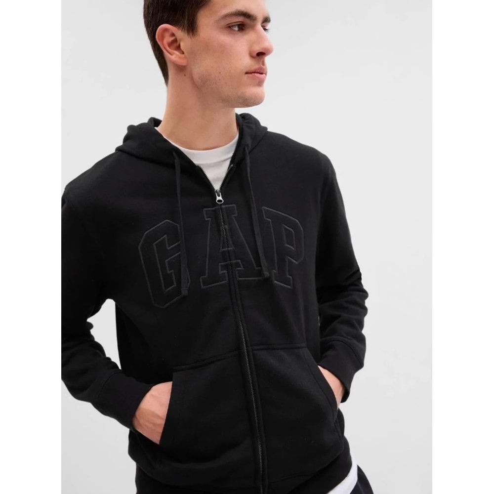 Gap V-Heritage Gap Logo Fz 499917 Erkek Kapüşonlu Fermuarlı Sweatshirt